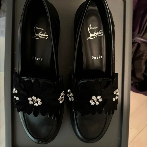 Christian Louboutin Black Leather Loafers - Picture 2 of 11